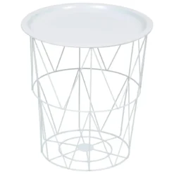 TABLE D APPOINT KUMI BLANC D.40X37X37CM