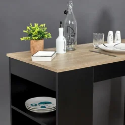 TABLE DE BAR MANGE DEBOUT ETAGERES CHEERS NOIR