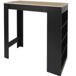 TABLE DE BAR MANGE DEBOUT ETAGERES CHEERS NOIR