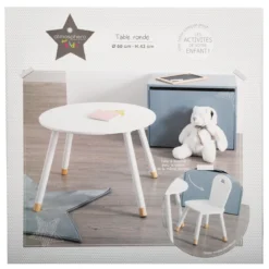 TABLE DOUCEUR BLANC D.60CM