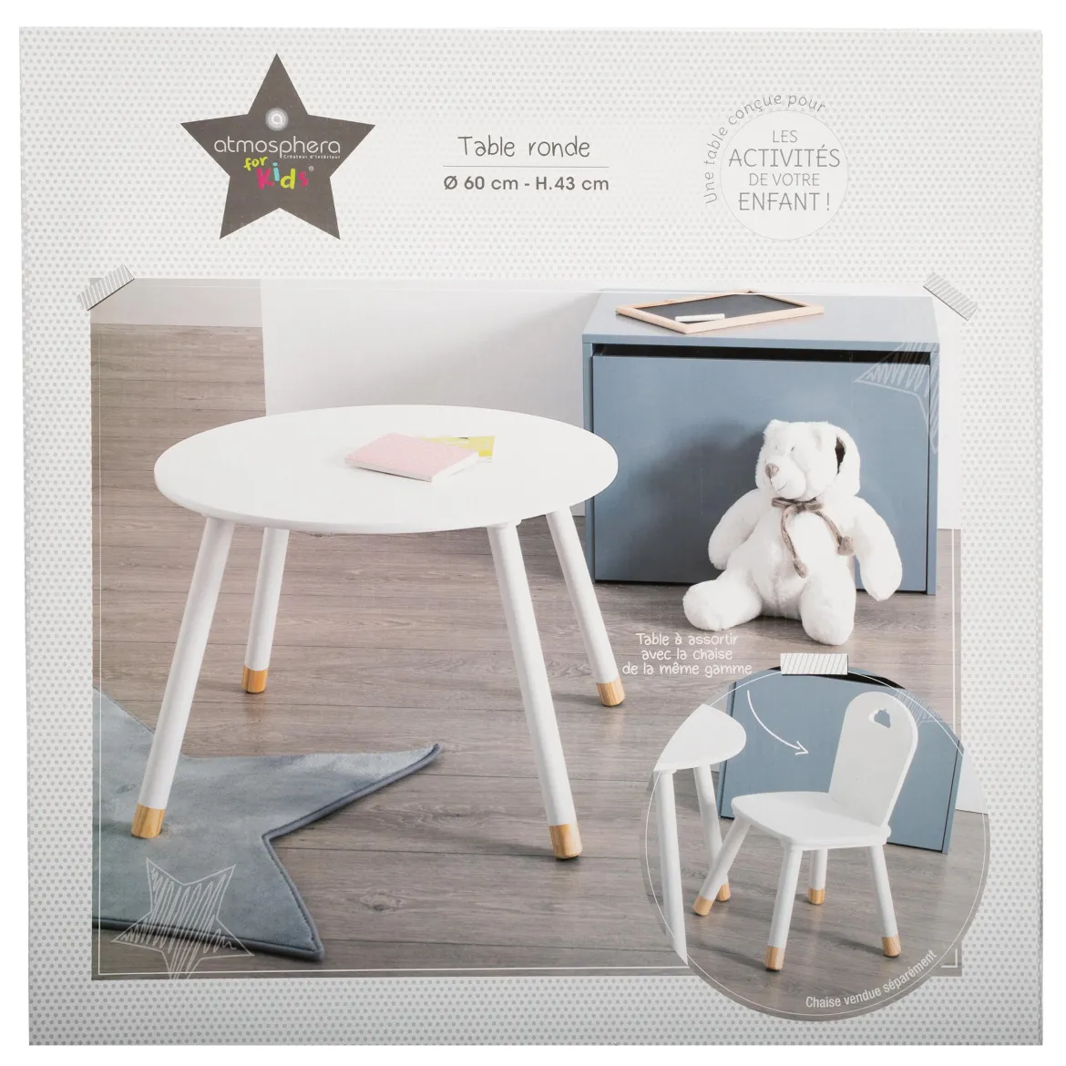 TABLE DOUCEUR BLANC D.60CM