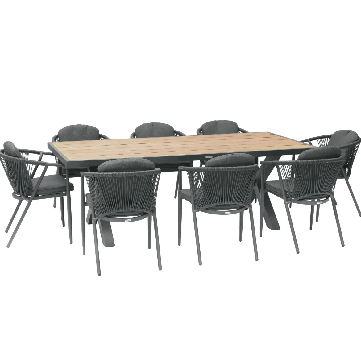 TABLE EMPERIA ACACIA ALUMINIUM 8 PLACES