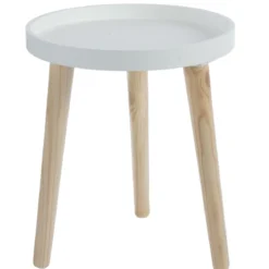 TABLE ET PLATEAU BOIS 3 PIEDS PIN 30X35CM