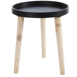 TABLE ET PLATEAU BOIS 3 PIEDS PIN 30X35CM