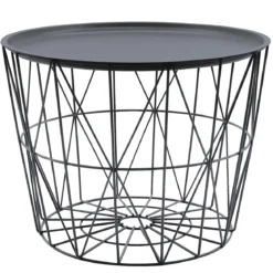 TABLE FILAIRE METAL GRIS D.50CM
