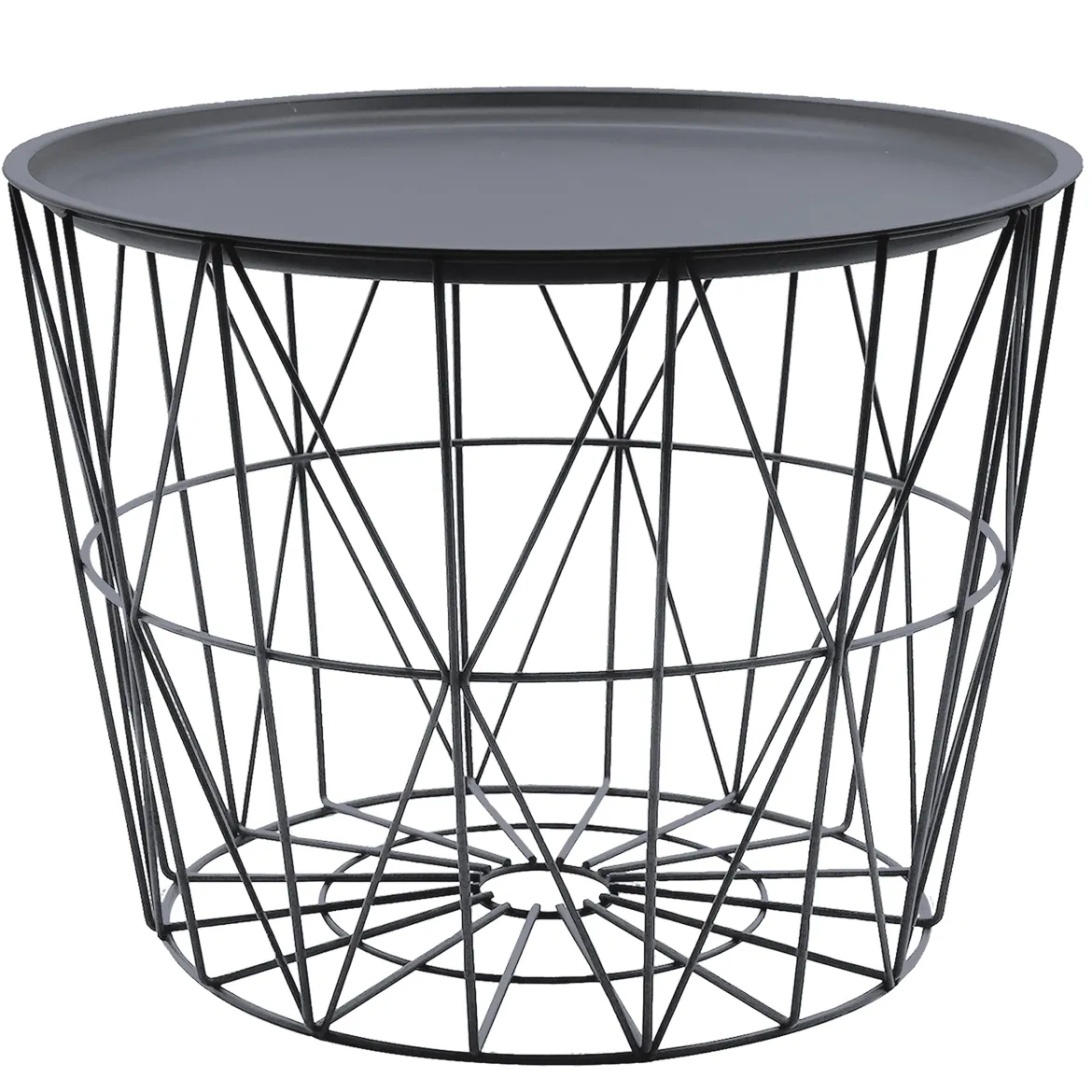 TABLE FILAIRE METAL GRIS D.50CM