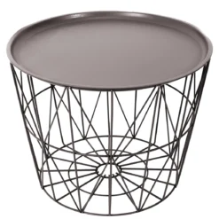 TABLE FILAIRE METAL TAUPE D.50CM