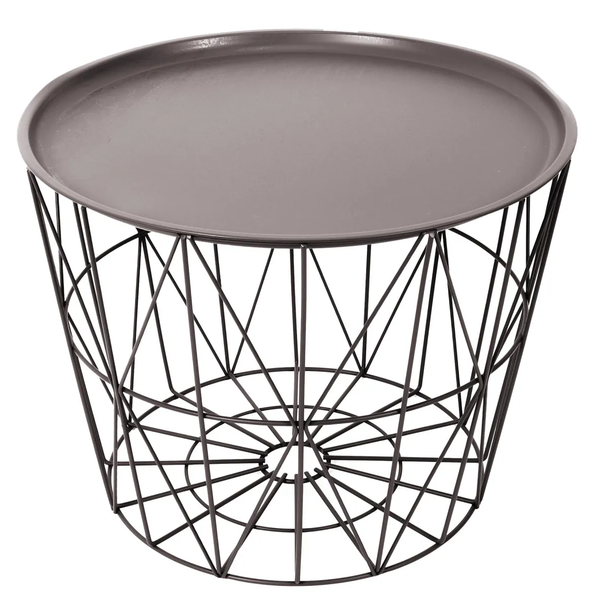 TABLE FILAIRE METAL TAUPE D.50CM
