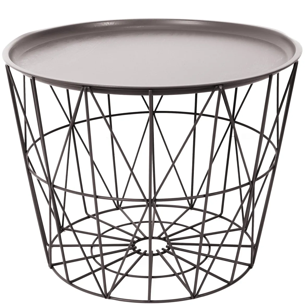 TABLE FILAIRE METAL TAUPE D.50CM