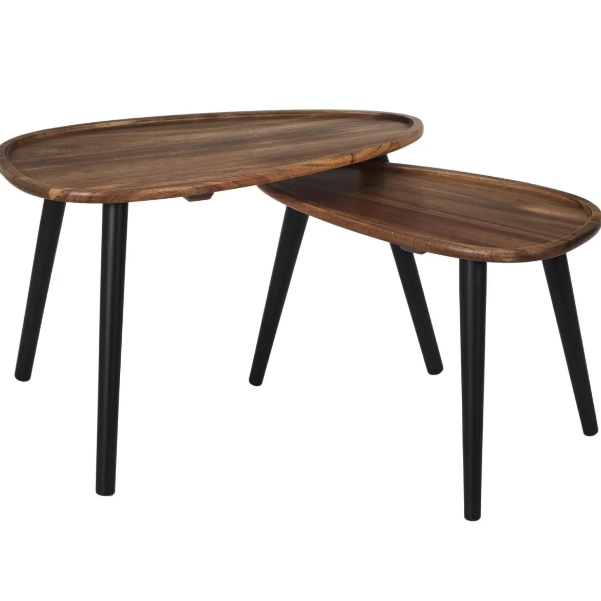 TABLE GIGOGNE GALET ACACIA X2 PIECES