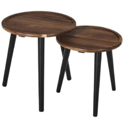 TABLE GIGOGNE ROND ACACIA X2 PIECES