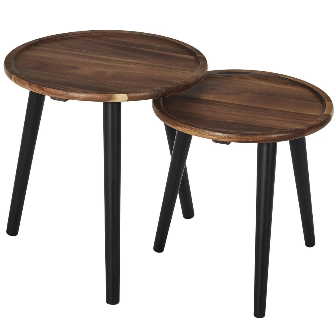TABLE GIGOGNE ROND ACACIA X2 PIECES