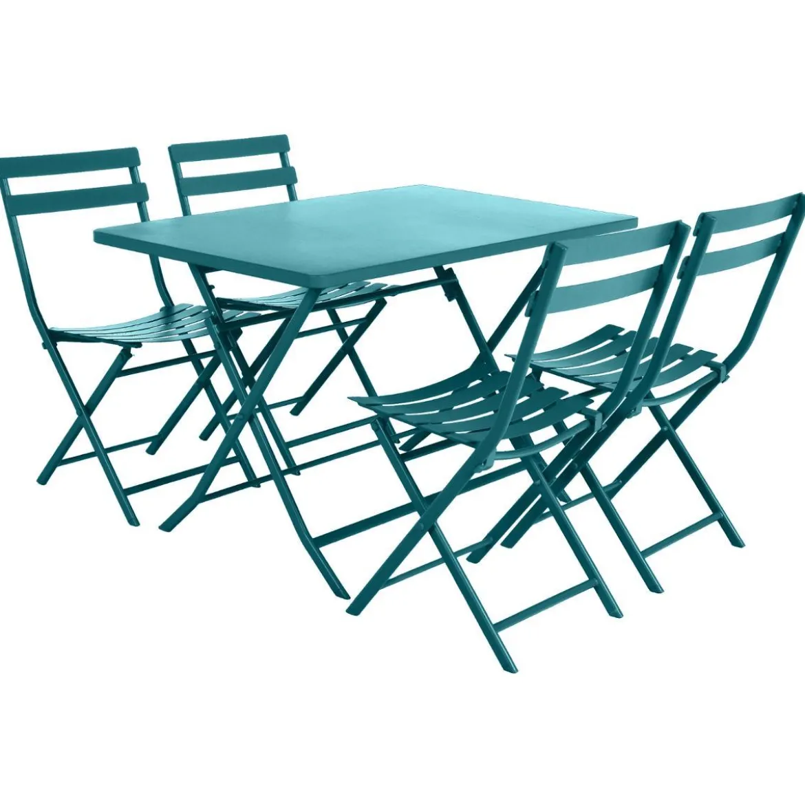TABLE GREENSBORO RECTANGLE BLEU CANARD 4 PLACES