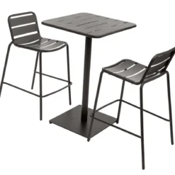 TABLE HAUTE PHUKET CARREE GRAPHITE 2 PLACES