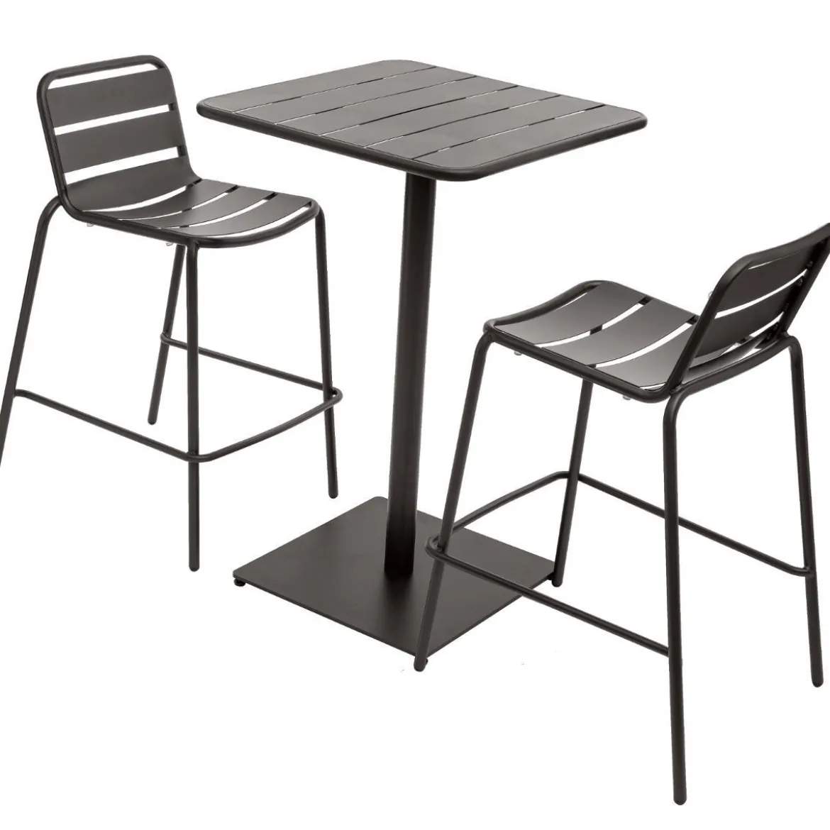 TABLE HAUTE PHUKET CARREE GRAPHITE 2 PLACES
