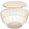 TABLE METAL FIL BLANC D.50X41.5CM