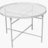 TABLE METAL PERFOREE DIA50CM H35CM BLANC