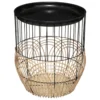 TABLE METAL ROTIN NOIR D.37X44CM