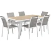 TABLE PAVANE EXTENSIBLE ALUMINIUM LIN BLANC 10 PLACES