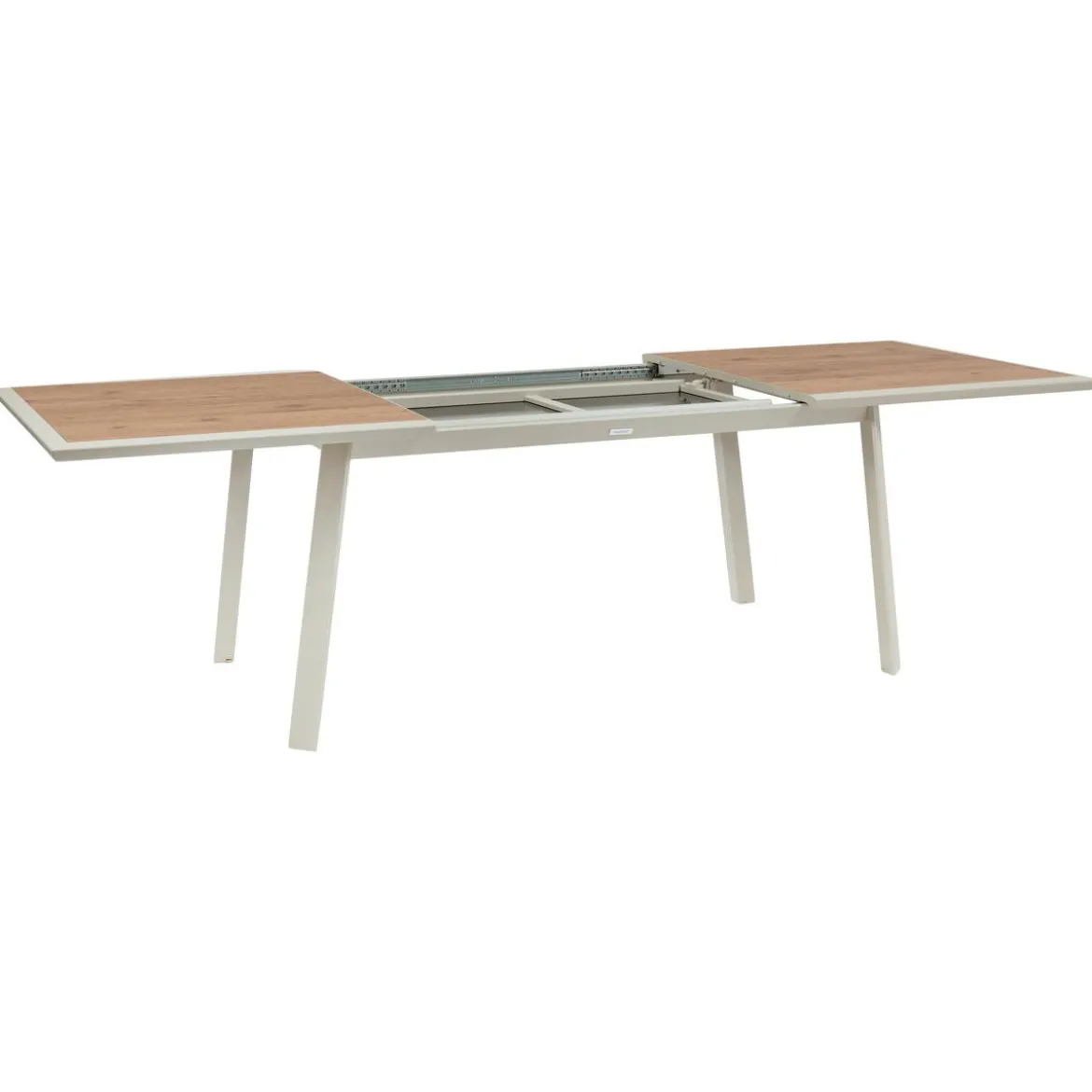 TABLE PAVANE EXTENSIBLE VERRE IMPRIME ARGILE 10 PLACES
