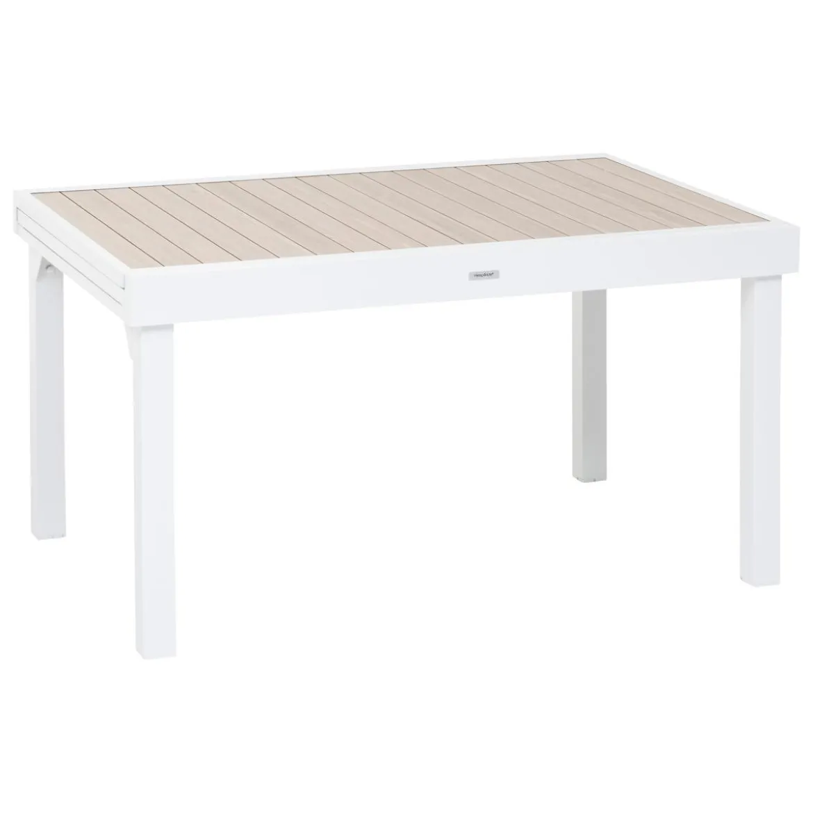 TABLE PIAZZA EXTENSIBLE ALUMINIUM LIN BLANC 10 PLACES