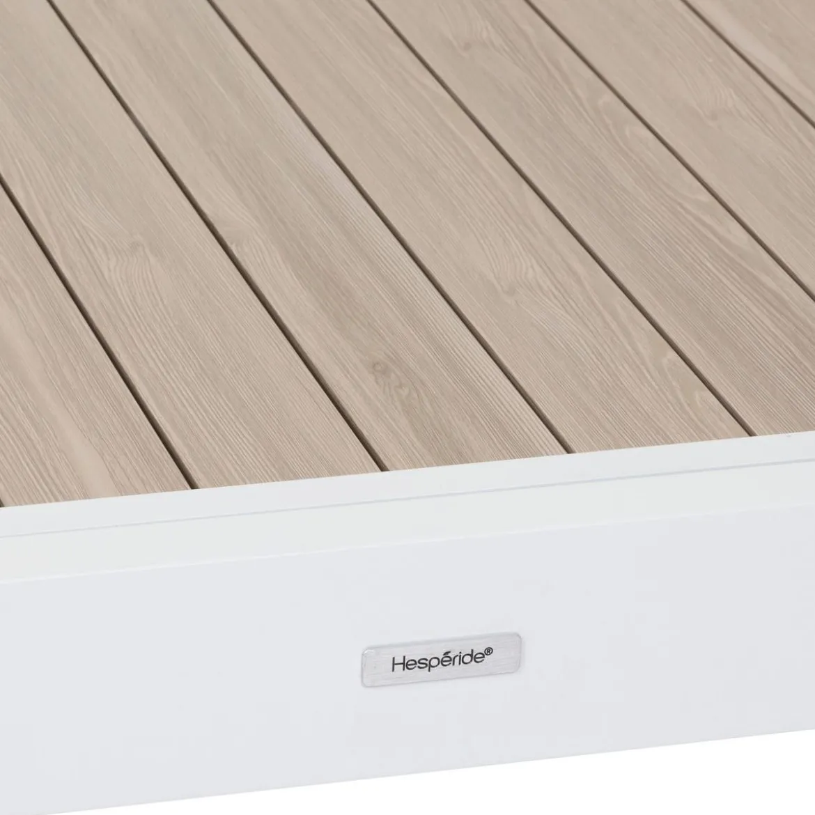 TABLE PIAZZA EXTENSIBLE ALUMINIUM LIN BLANC 10 PLACES