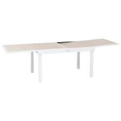 TABLE PIAZZA EXTENSIBLE ALUMINIUM LIN BLANC 10 PLACES