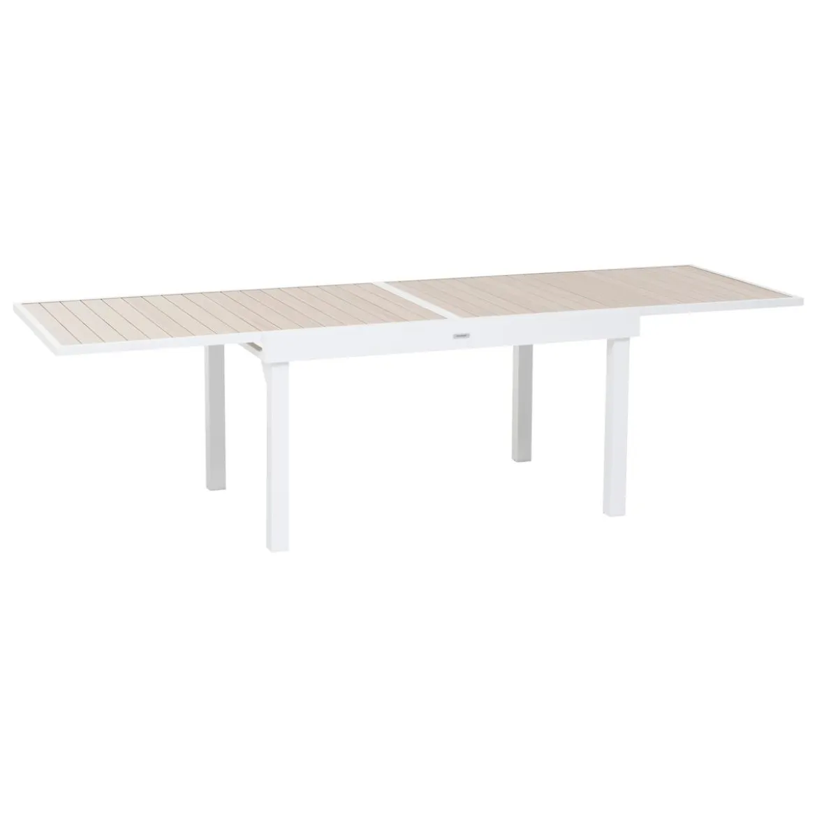 TABLE PIAZZA EXTENSIBLE ALUMINIUM LIN BLANC 10 PLACES