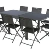 TABLE PIAZZA EXTENSIBLE ALUMINIUM GRAPHITE 8 PLACES