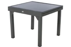 TABLE PIAZZA EXTENSIBLE VERRE GRAPHITE 8 PLACES