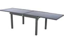 TABLE PIAZZA EXTENSIBLE VERRE GRAPHITE 10 PLACES