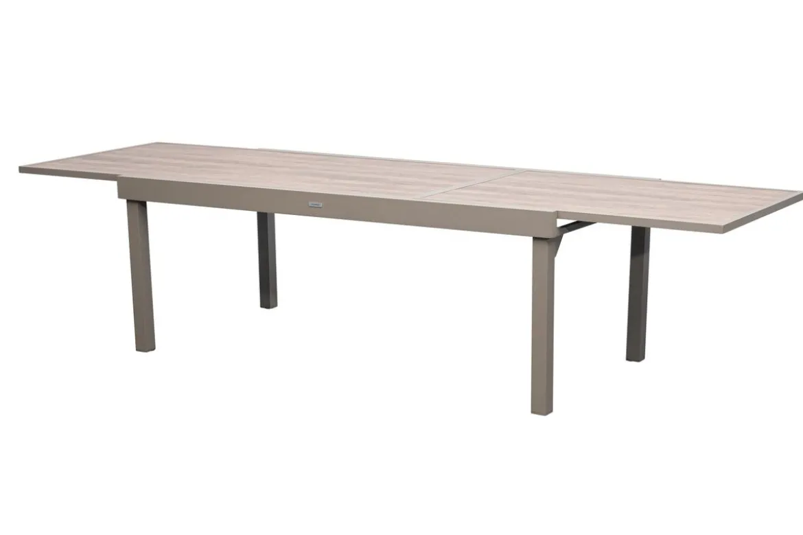 TABLE PIAZZA EXTENSIBLE VERRE IMPRIME CAFE 12 PLACES