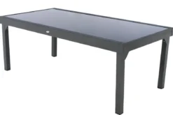 TABLE PIAZZA EXTENSIBLE VERRE GRAPHITE 12 PLACES