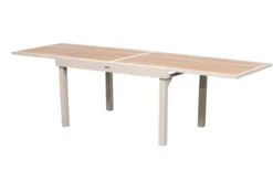 TABLE PIAZZA EXTENSIBLE VERRE IMPRIME ARGILE 10 PLACES