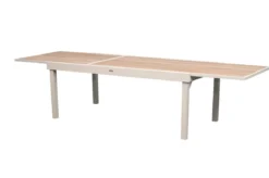 TABLE PIAZZA EXTENSIBLE VERRE IMPRIME ARGILE 12 PLACES