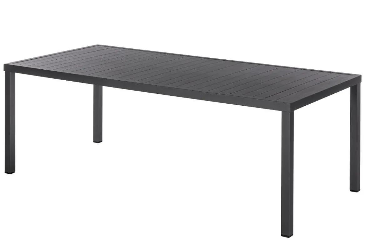 TABLE PIAZZA FIXE RECTANGLE ALUMINIUM GRAPHITE 8 PLACES