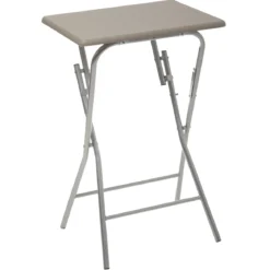 TABLE PLIANTE 48X38CM TAUPE H.64CM