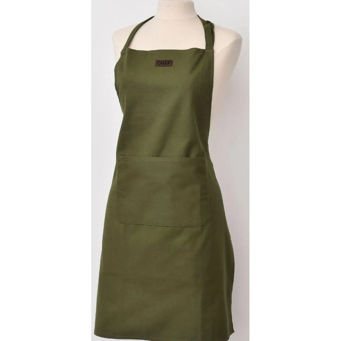 TABLIER DE CUISINE CHEF 65X80CM COTON KAKI
