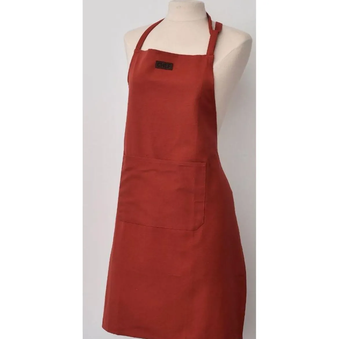 TABLIER DE CUISINE CHEF 65X80CM COTON TERRACOTTA