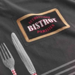 TABLIER ET POCHE 60X84 CM COTON IMPRIME AU BISTROT ROUGE