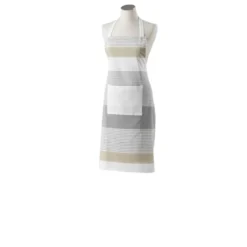 TABLIER ET POCHE 60X84CM COTON POLYESTER TISSE TEINT ILIADE