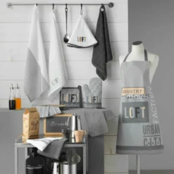 TABLIER 60X84CM COTONLOFT URBAIN GRIS