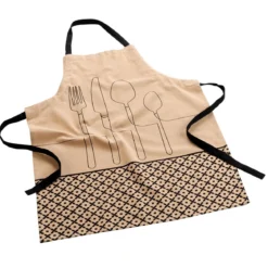 TABLIER 60X84CM RECYCLE IMPRIME BEIGE
