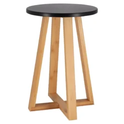TABOURET PIEDS BAMBOU ET PLATEAU NOIR BAMBOU