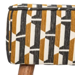 TABOURET APPOINT CHENILLE CHIARA NOIR OCRE