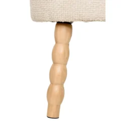 TABOURET APPOINT CHENILLE SPOLO BLANC