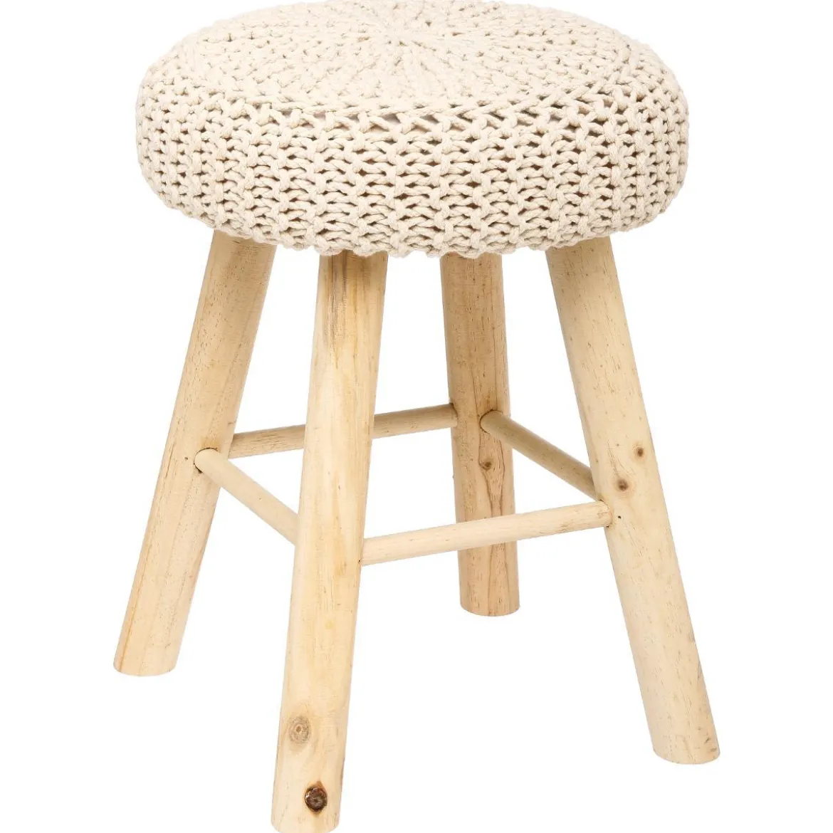 TABOURET APPOINT COTON SUZETTE BEIGE