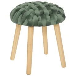TABOURET APPOINT TRICOT VELOURS AKEMI JADE