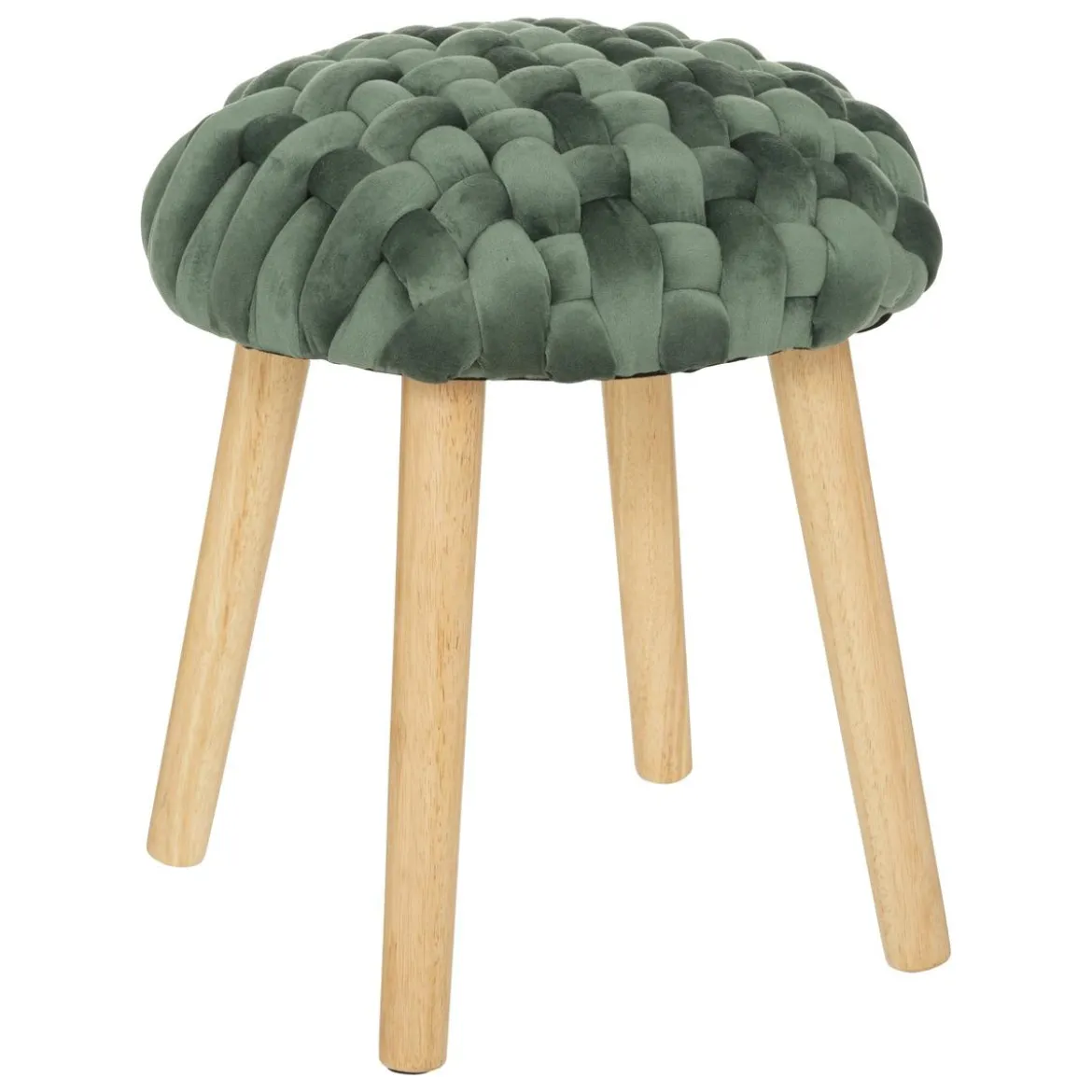 TABOURET APPOINT TRICOT VELOURS AKEMI JADE