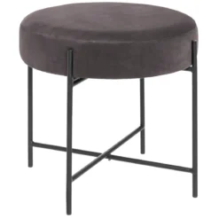 TABOURET APPOINT VELOURS ARTY GRIS